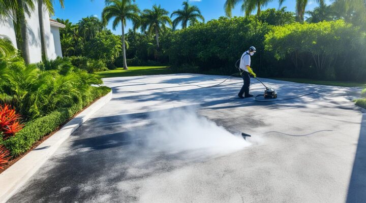 mold removal from limestone tile driveways miami