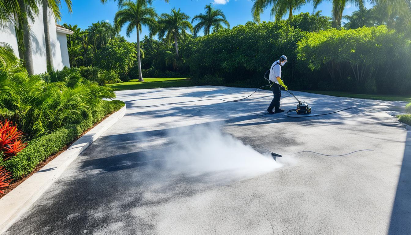 mold removal from limestone tile driveways miami