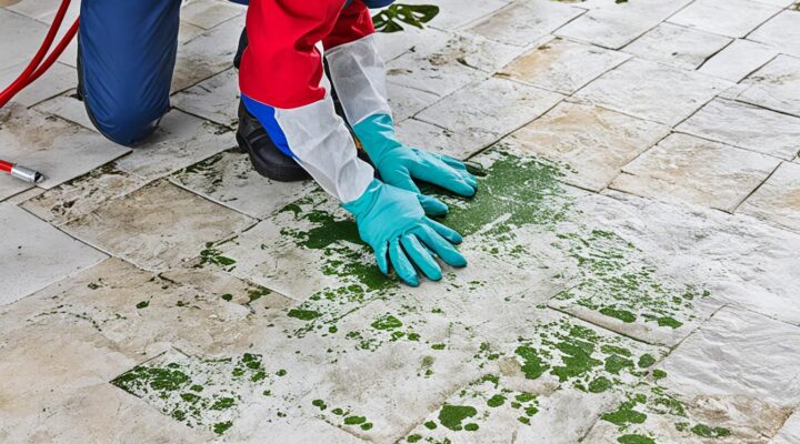 mold removal from limestone tile patios miami