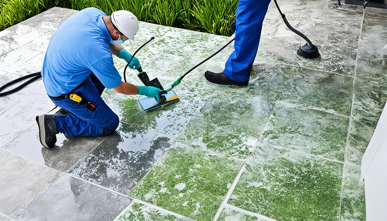 mold removal from porcelain tile patios miami