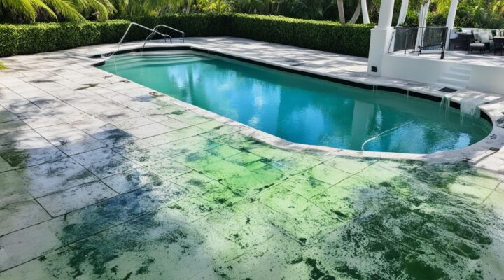 mold removal from porcelain tile pool decks miami