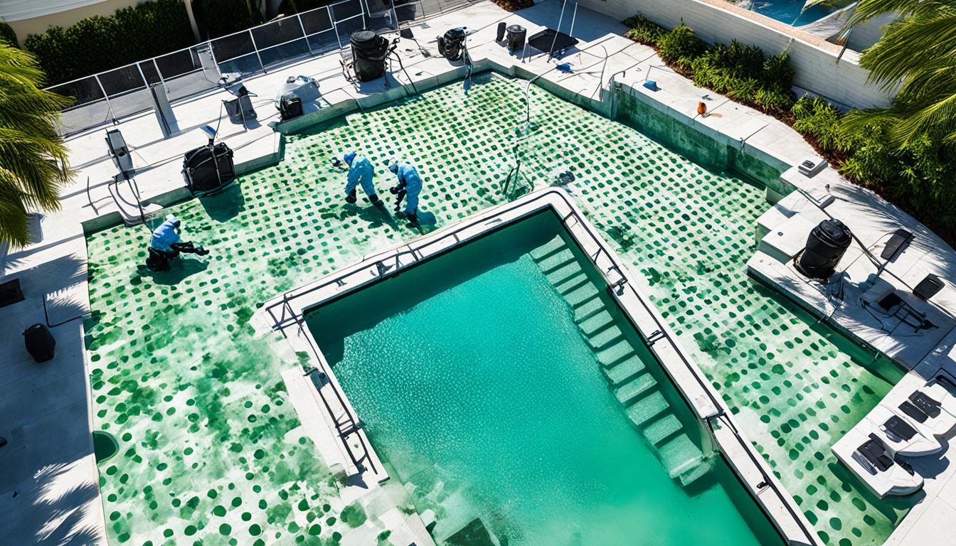 mold removal from quarry tile pool decks miami