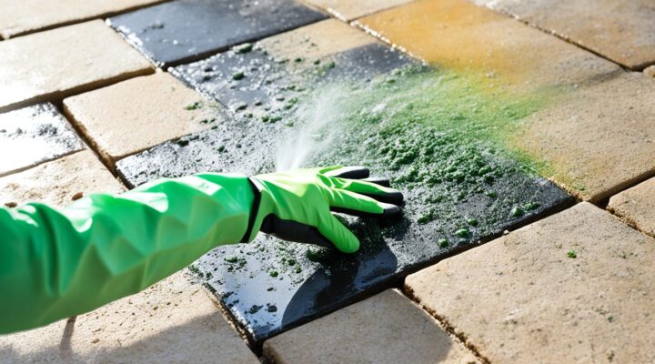 mold removal from sandstone tile driveways miami
