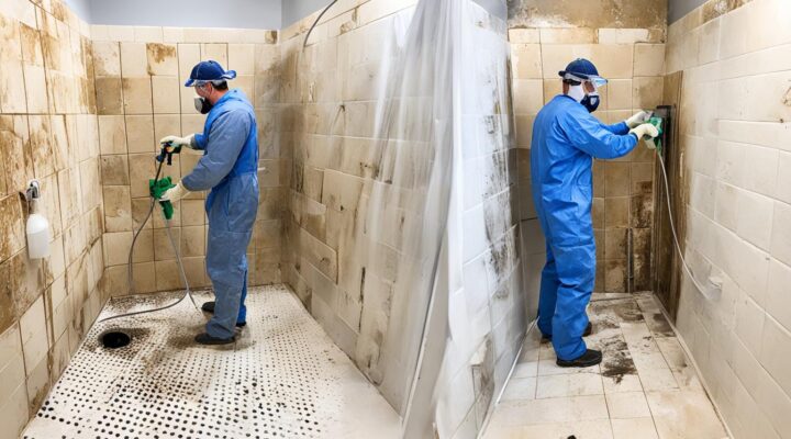 mold removal from sandstone tile showers miami