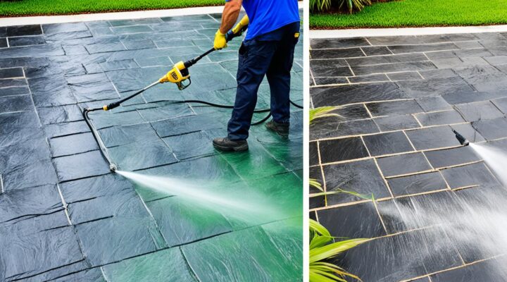 mold removal from slate tile driveways miami