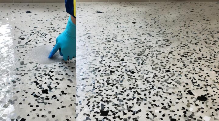 mold removal from terrazzo tile fountains miami