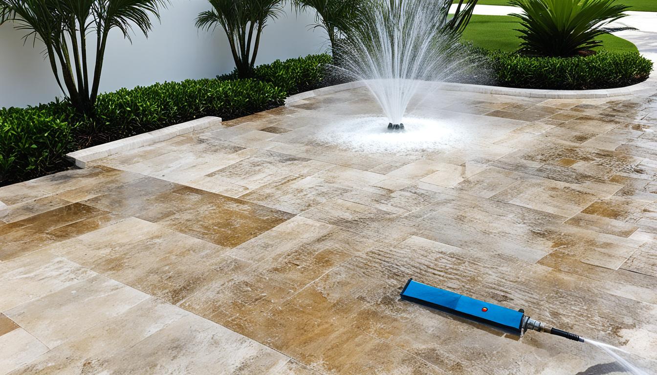 mold removal from travertine tile fountains miami