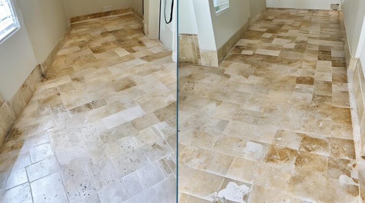 mold removal from travertine tile showers miami