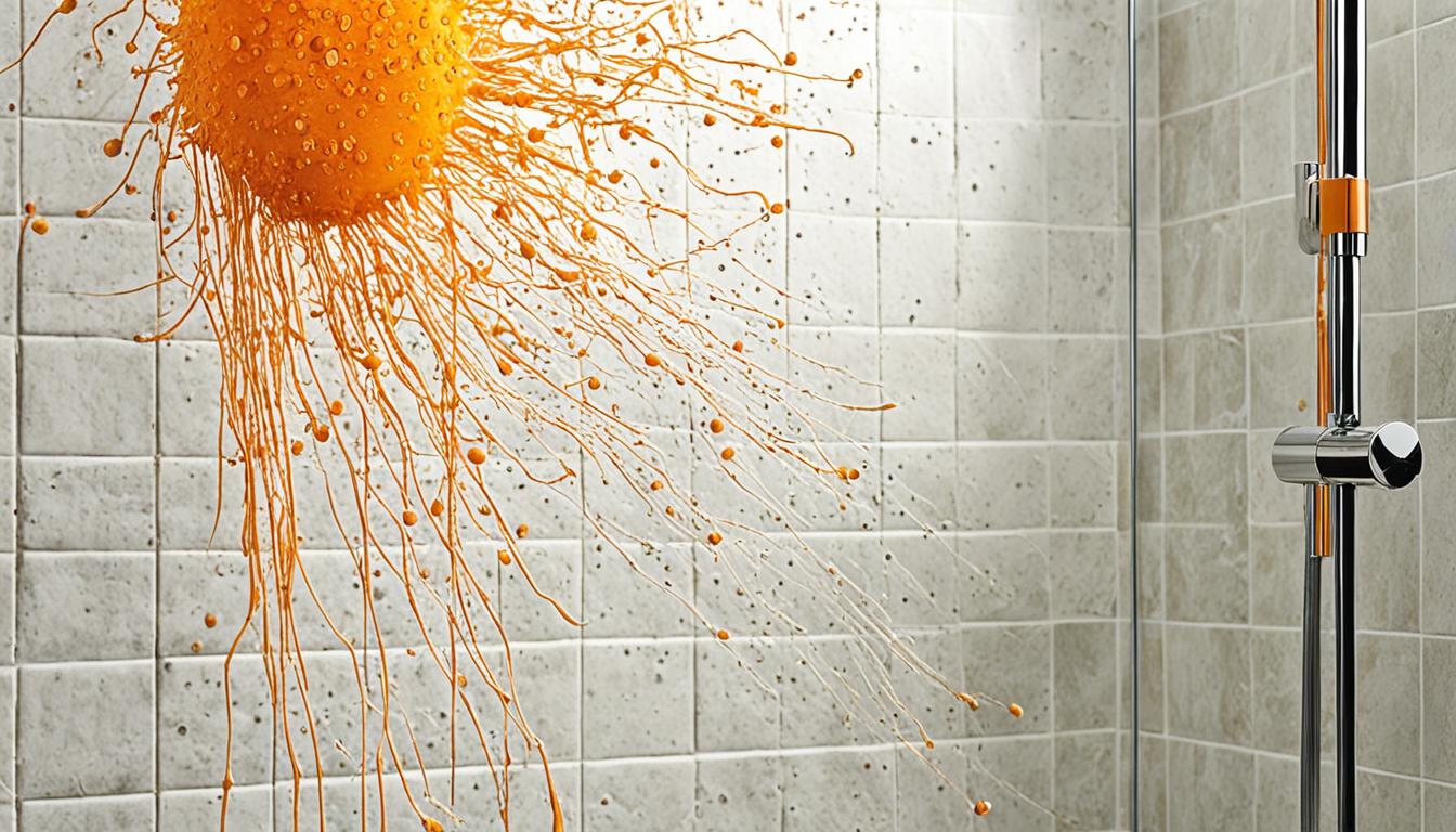 orange mold in shower