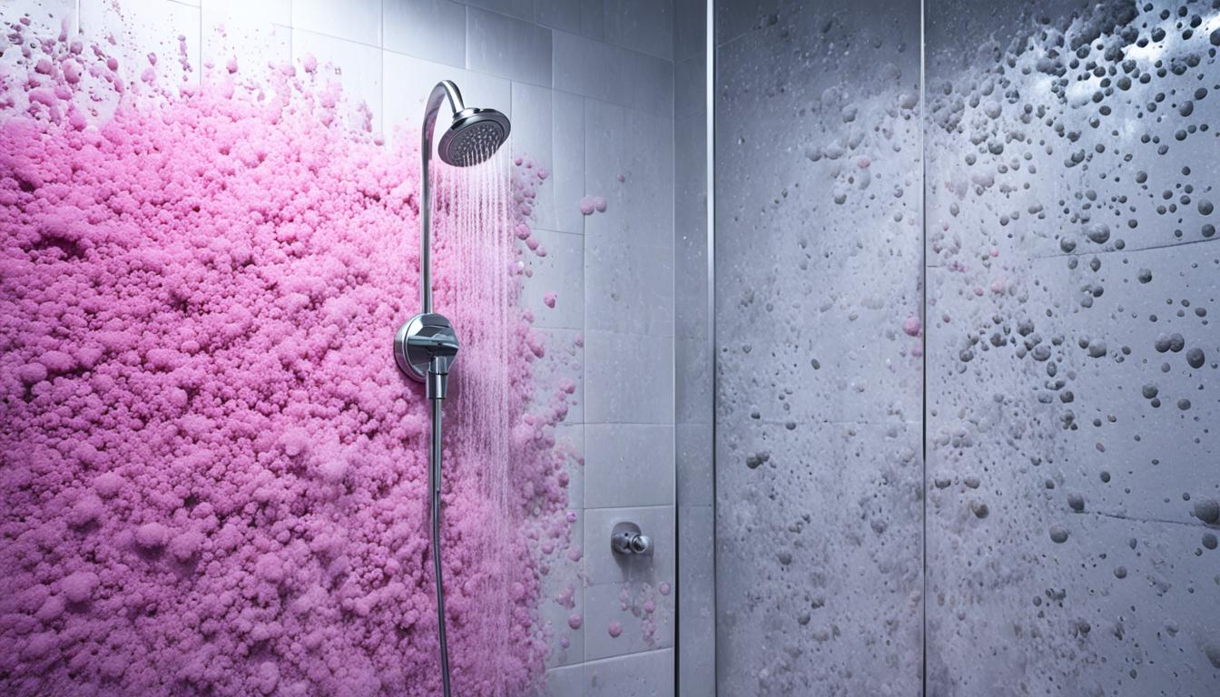 pink mold in shower