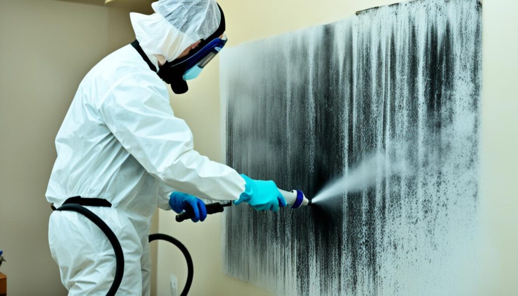 remediation of harmless black mold on wood image