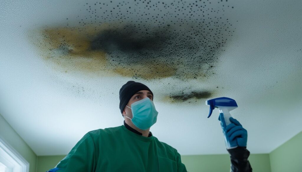 remove mold from bathroom ceiling