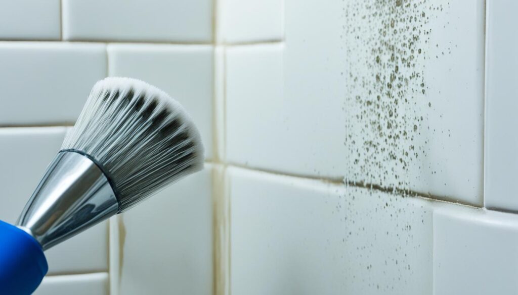 remove mold from shower grout