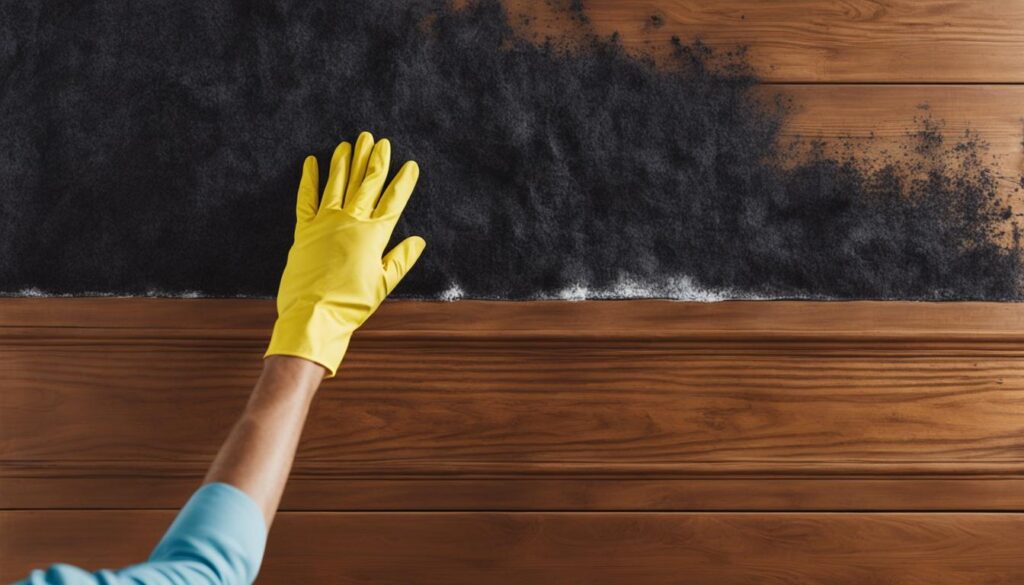 removing black mold from wood