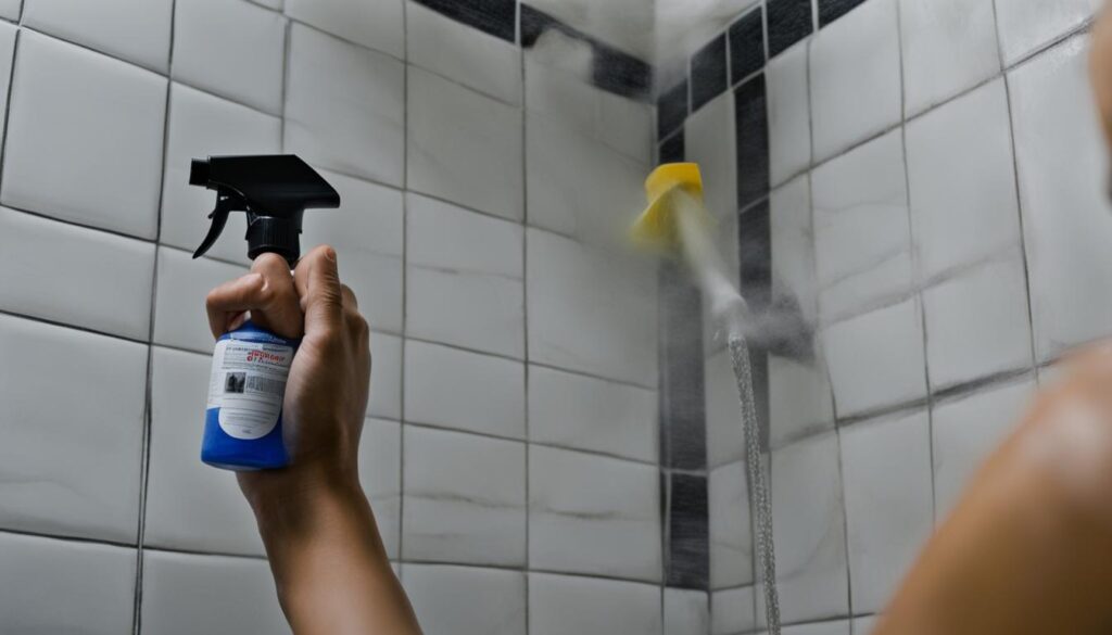 removing black mold in shower