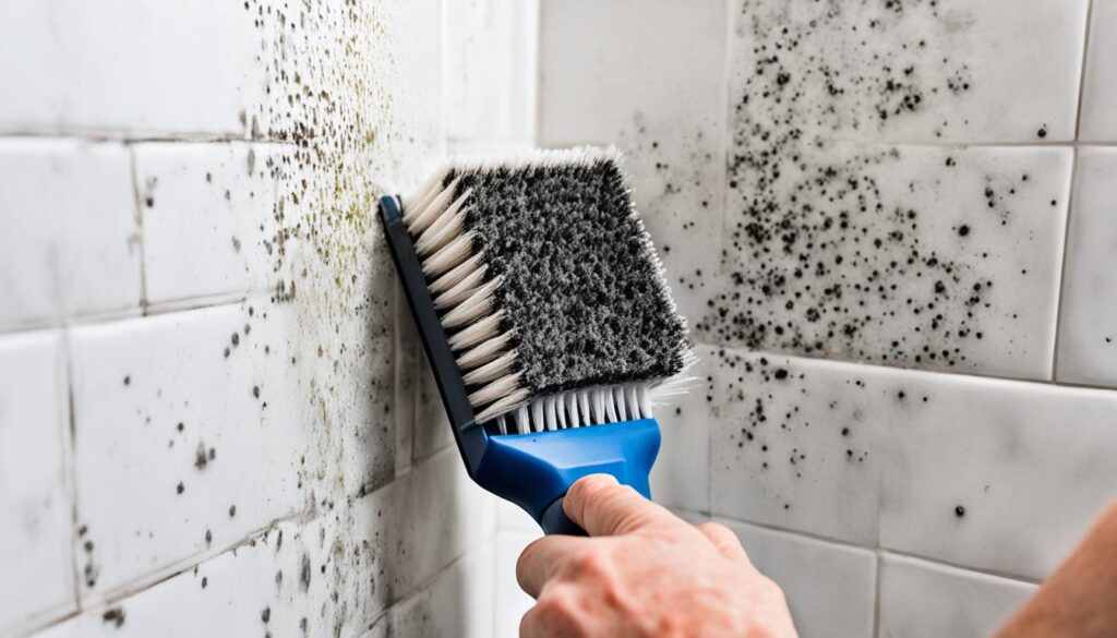removing black mold in shower