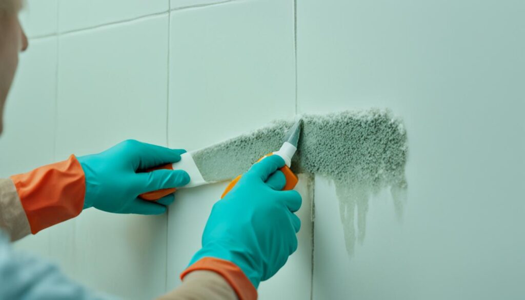 removing mold from caulking