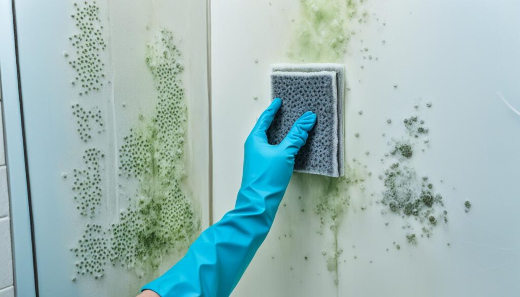 removing mold from shower