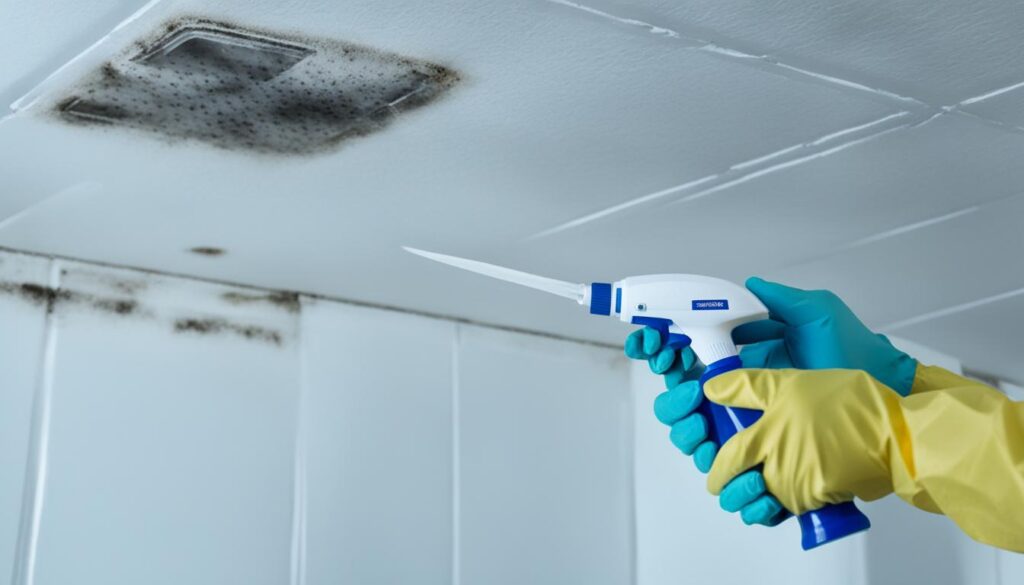 removing mold on bathroom ceiling