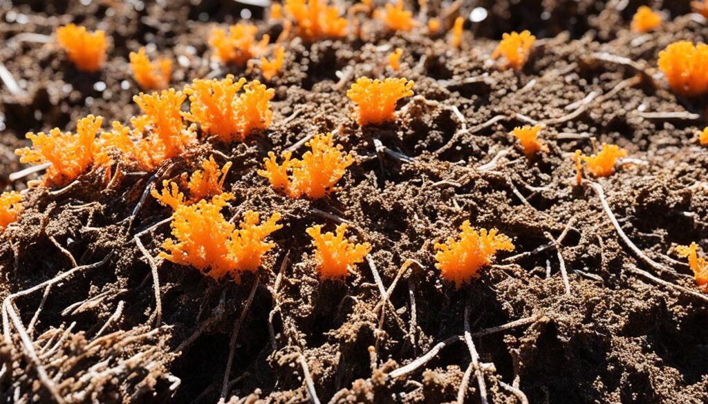 slime mold in mulch image