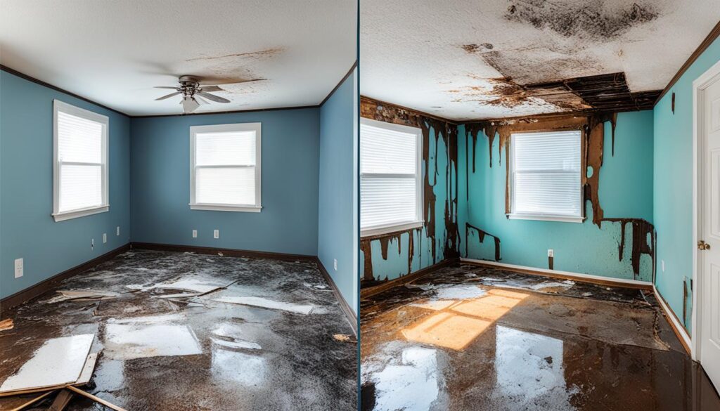 water damage restoration and mold cleanup