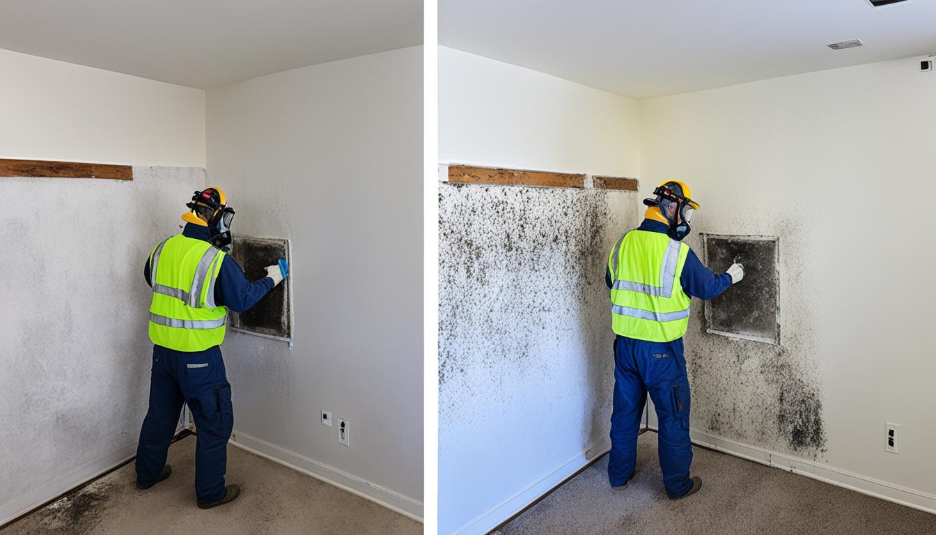 what steps to take upon noticing mold or mildew growth in a property