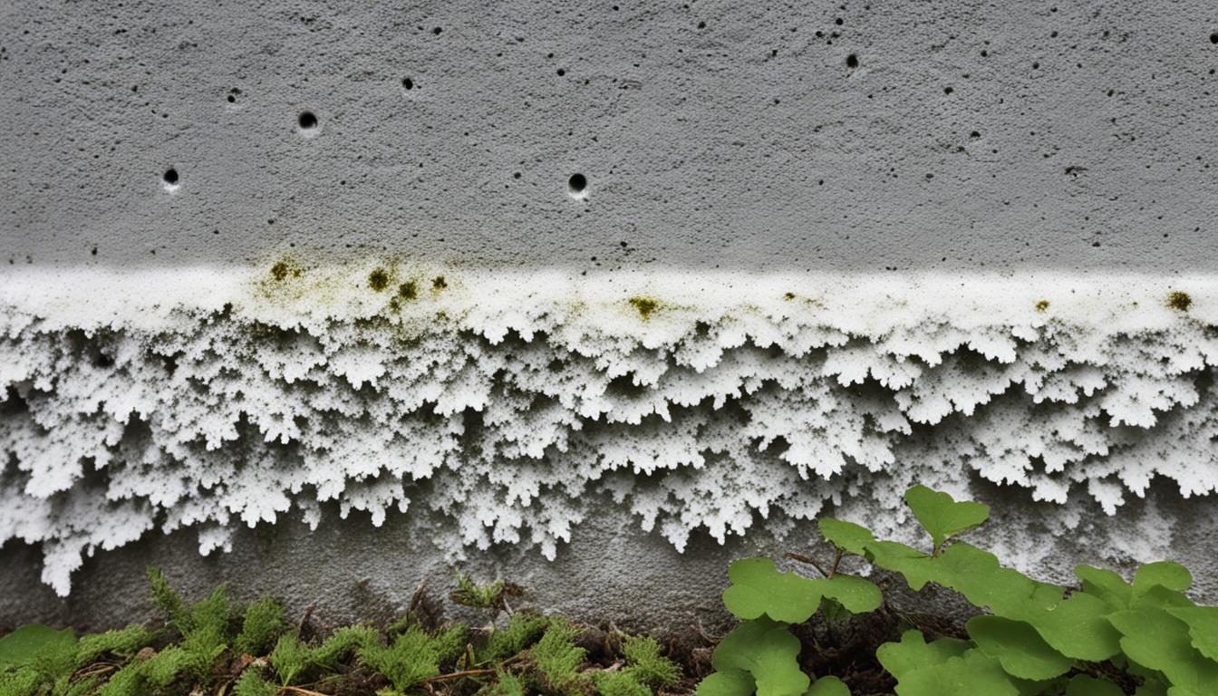 white mold on concrete