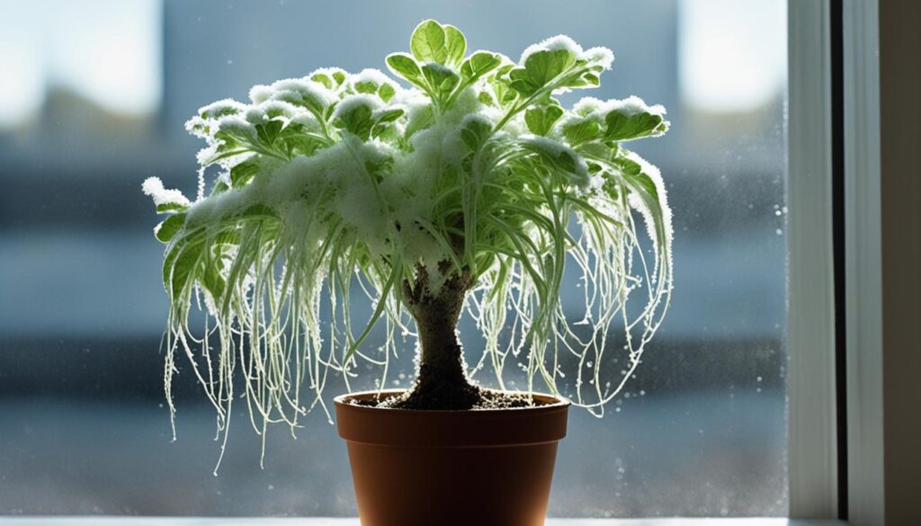 white mold on indoor soil