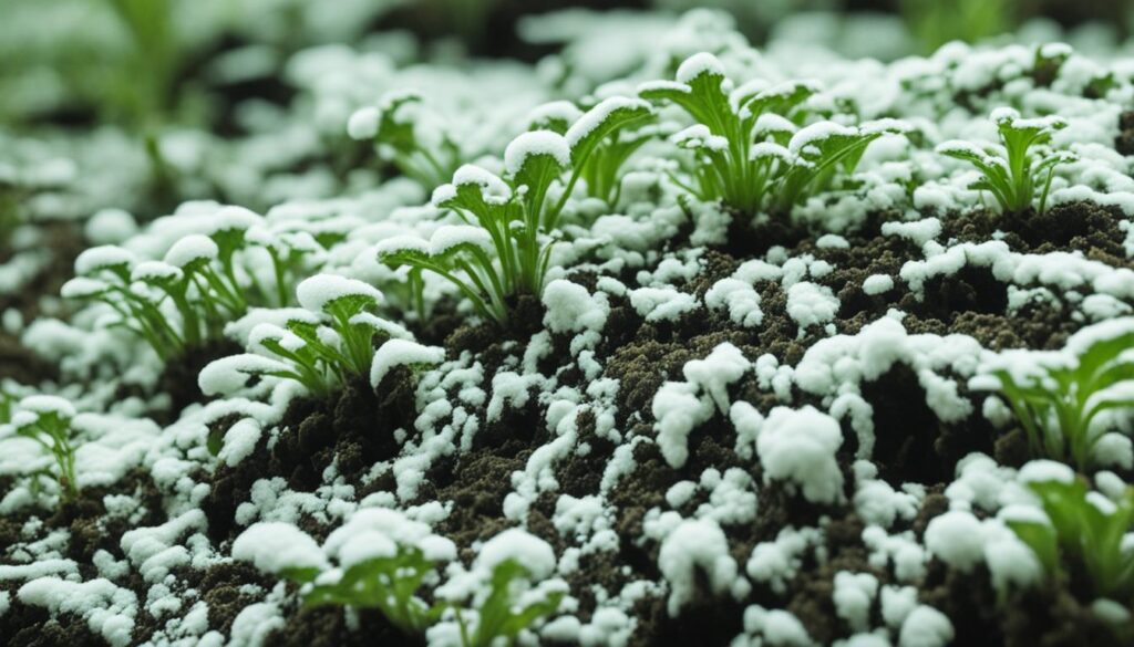 white mold on soil